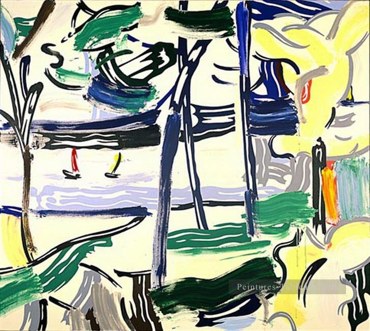 voiliers à travers les arbres 1984 Roy Lichtenstein Peintures à l'huile